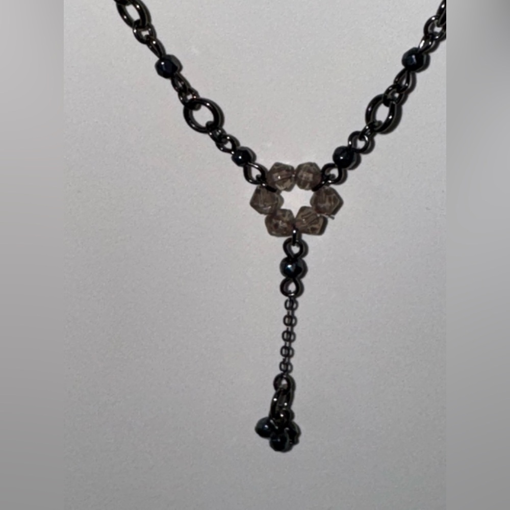 Source Unknown Black and Silver Gothic Necklace